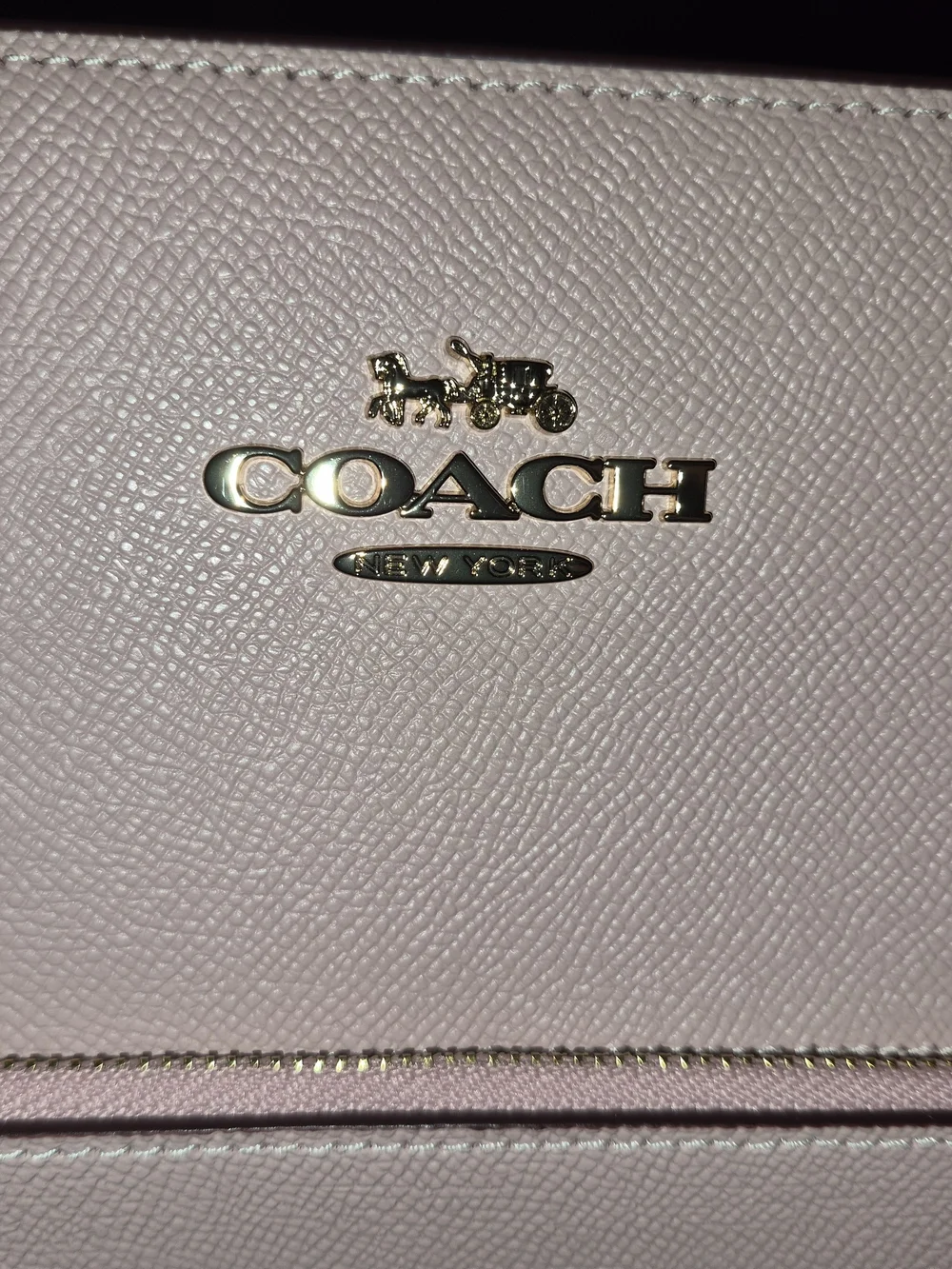 Coach Pink Leather Tote Bag - Signature Saffiano Finish